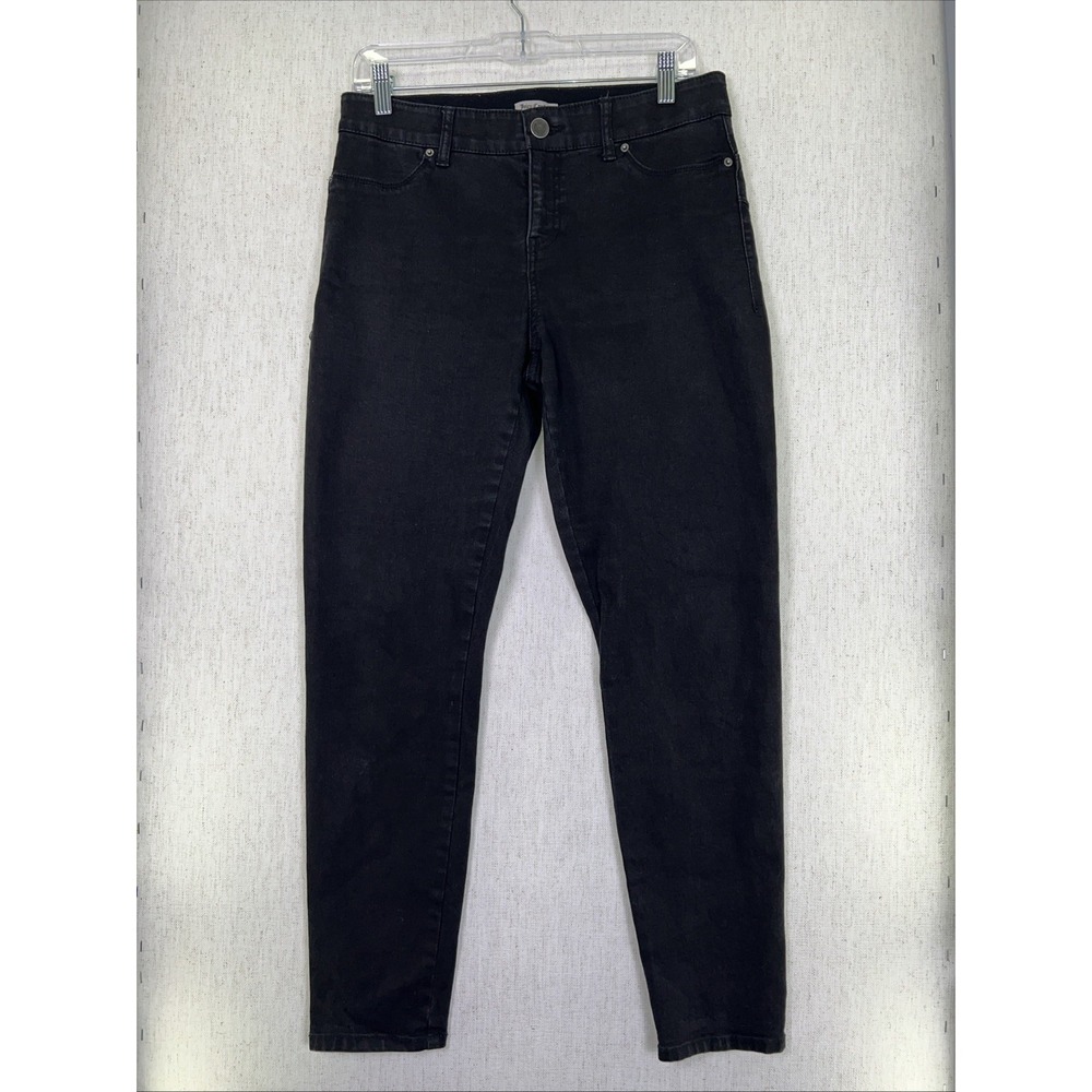 Juicy‎ Couture Jeans Women's 8 Black Denim Skinny Mid Rise Stretch Dark Wash Y2K